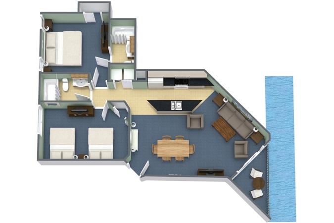 Caribbean Resort - 2 Bedroom Oceanfront Angle Condo